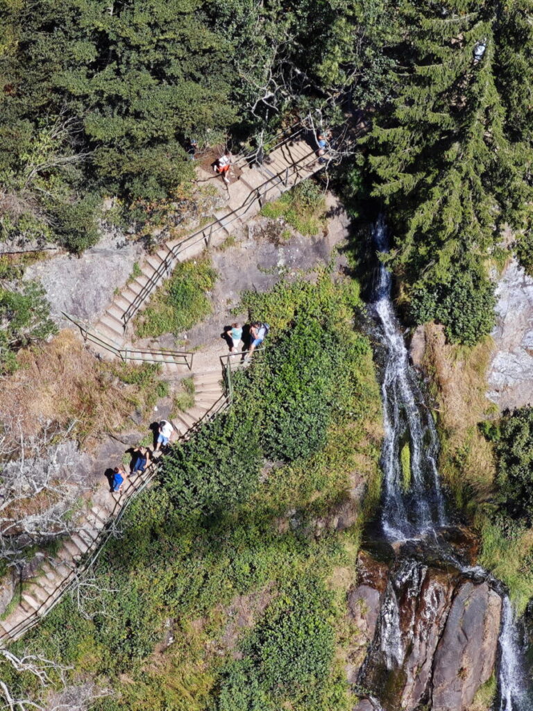 Todtnauer Wasserfälle Deutschland - von der Blackforestline Hängebrücke gesehen